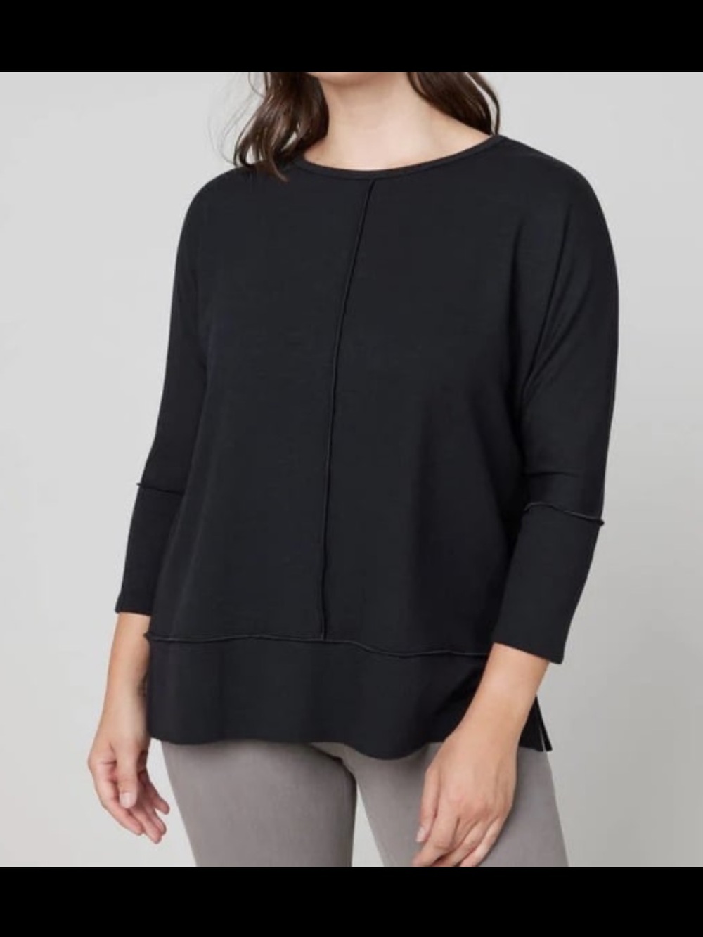 SPANX Perfect Length Dolman Sweatshirt in Black size Medium